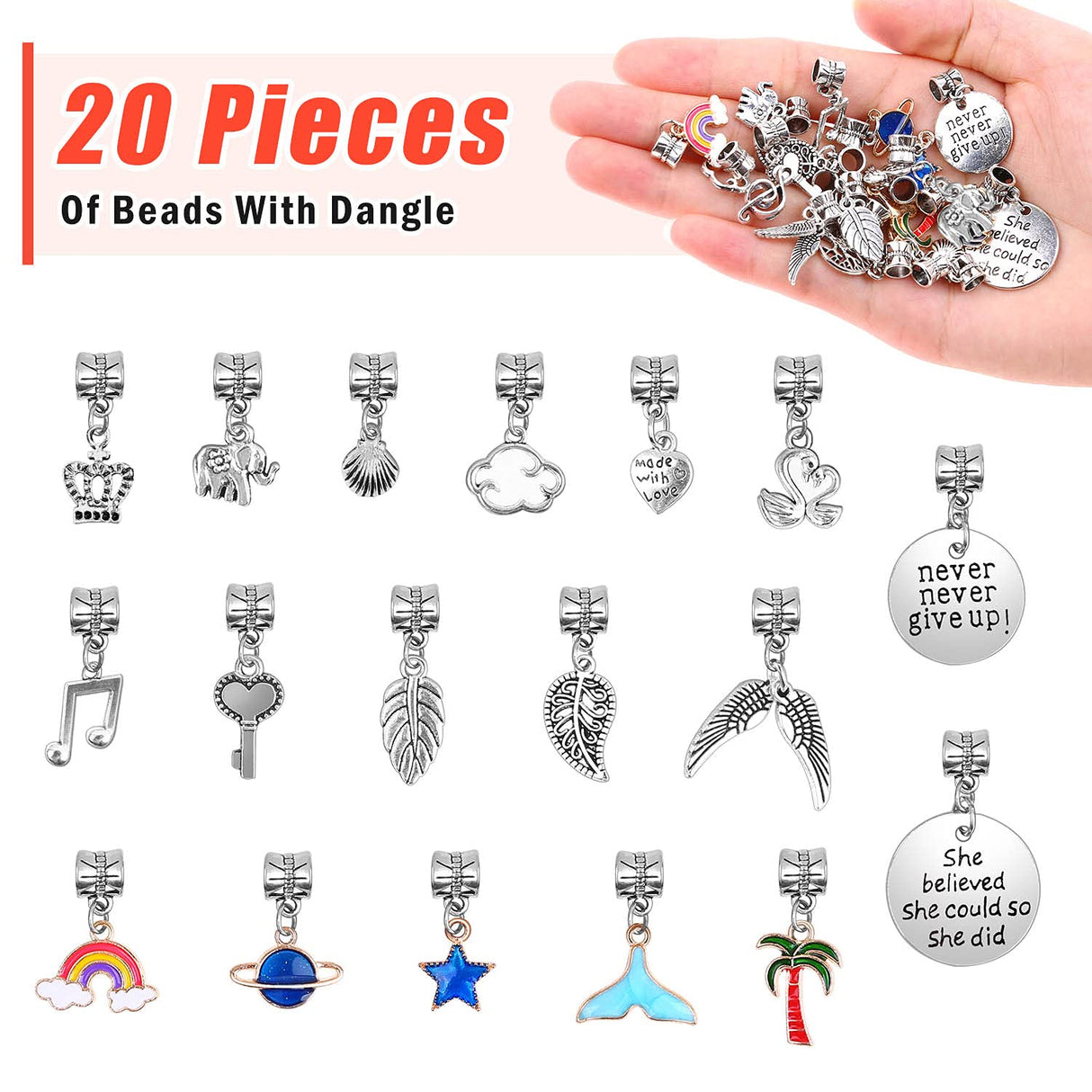 Flasoo Bracelet Making Kit, 85PCs Charm Bracelets Kit with Beads, Jewelry Charms, Bracelets for DIY Craft, Jewelry Gift Flasoo