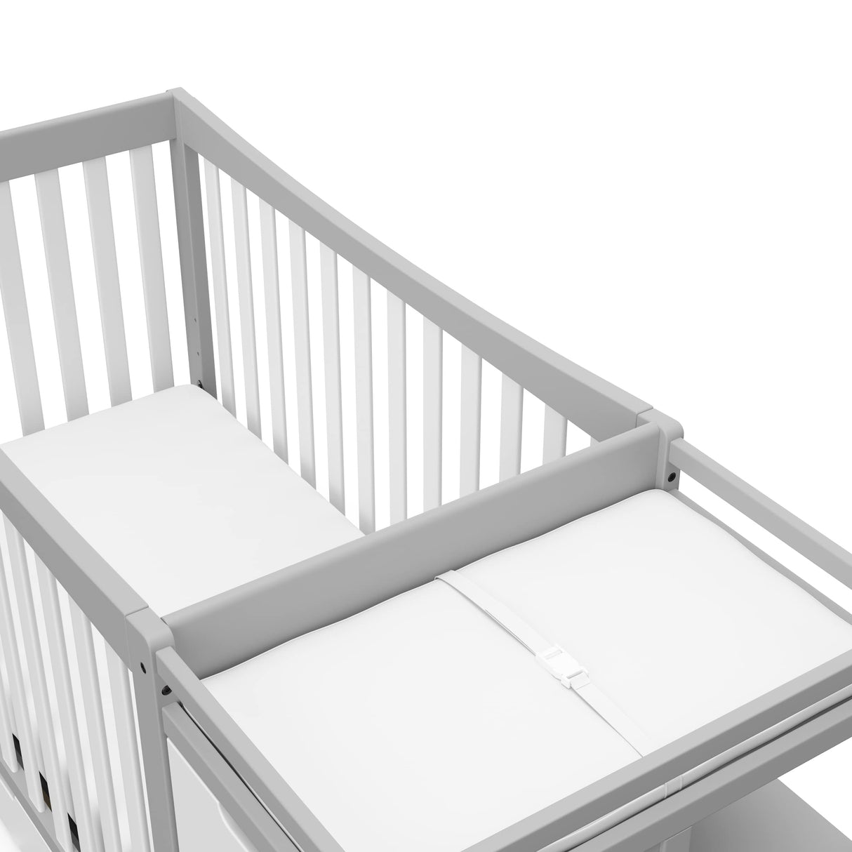 Graco Remi 4-In-1 Convertible Crib & Changer With Drawer (Pebble Gray & White) – GREENGUARD Gold Certified, Crib And Changing-Table Combo, Includes Changing Pad, Converts To Toddler Bed, Full-Size Bed Graco