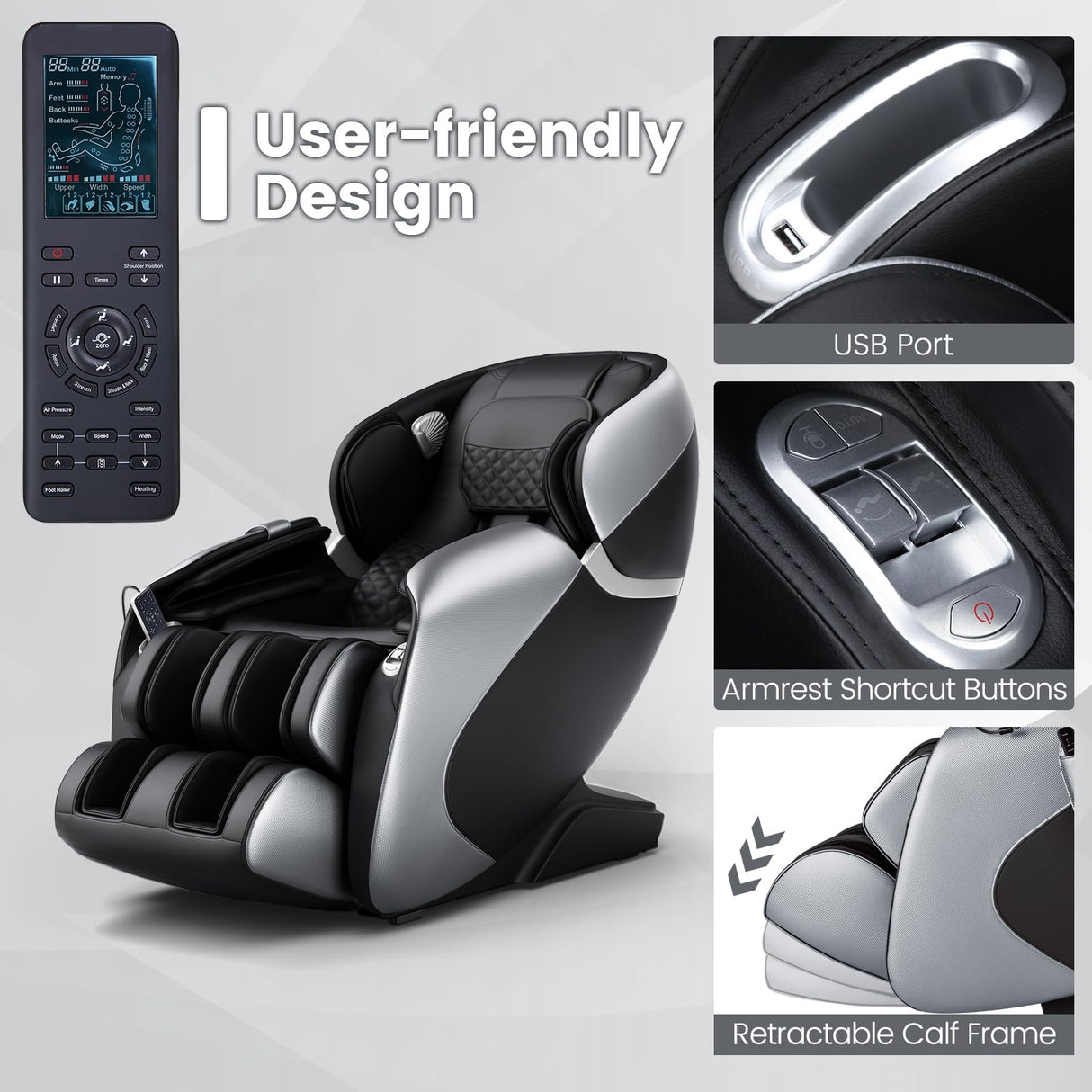 Relaxe Zero Gravity Shiatsu Massage Chair with Heating (SL-Track) Generic