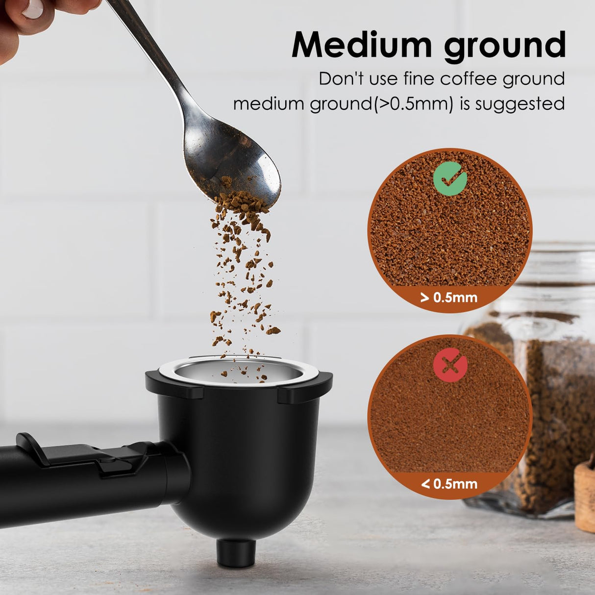 SOWTECH Coffee Machine, 3.5 Bar Espresso Cappuccino Machine with Milk Frother, 1-4 Cup Portable Coffee Maker for Latte, Cappuccino, 800W, Black SOWTECH