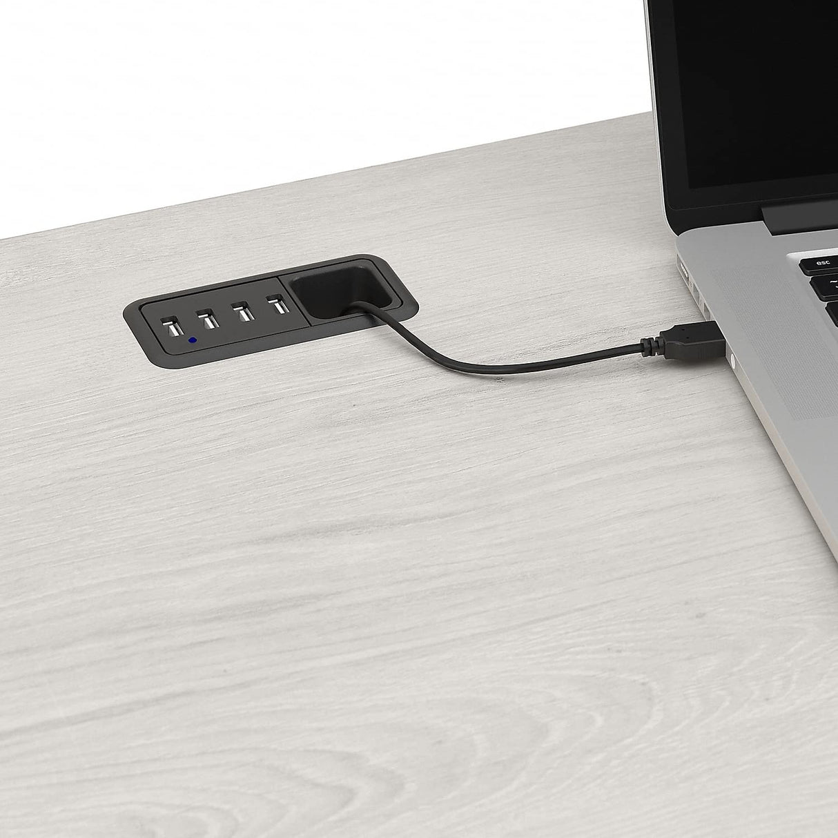 Bush Furniture Cabot L Shaped Desk with Hutch | Corner Desk with Storage for Home Office in Linen White Oak | 60W L Shaped Computer Desk Bush Business Furniture