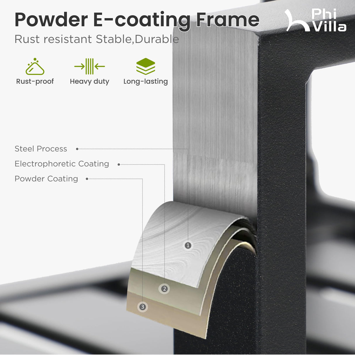 PHI VILLA 8 Piece Patio Dining Set with 13ft Double-Sided Patio Umbrella(Beige),Metal Outdoor Table Furniture Set with 6 Outdoor Stackable Chairs, 1 Rectangle Dining Table and 1 Large Beige Umbrella PHI VILLA