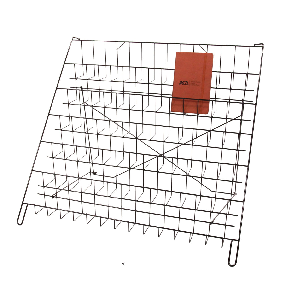 SSWBasics 6-Tier Black Wire Countertop Rack - 22"H x 29½”W x 18"D - Magazine Display Stand - Tabletop Book Display for Comics, Brochures, Cards, and Literature - Sleek, Sturdy, Collapsible Countertop SSWBasics