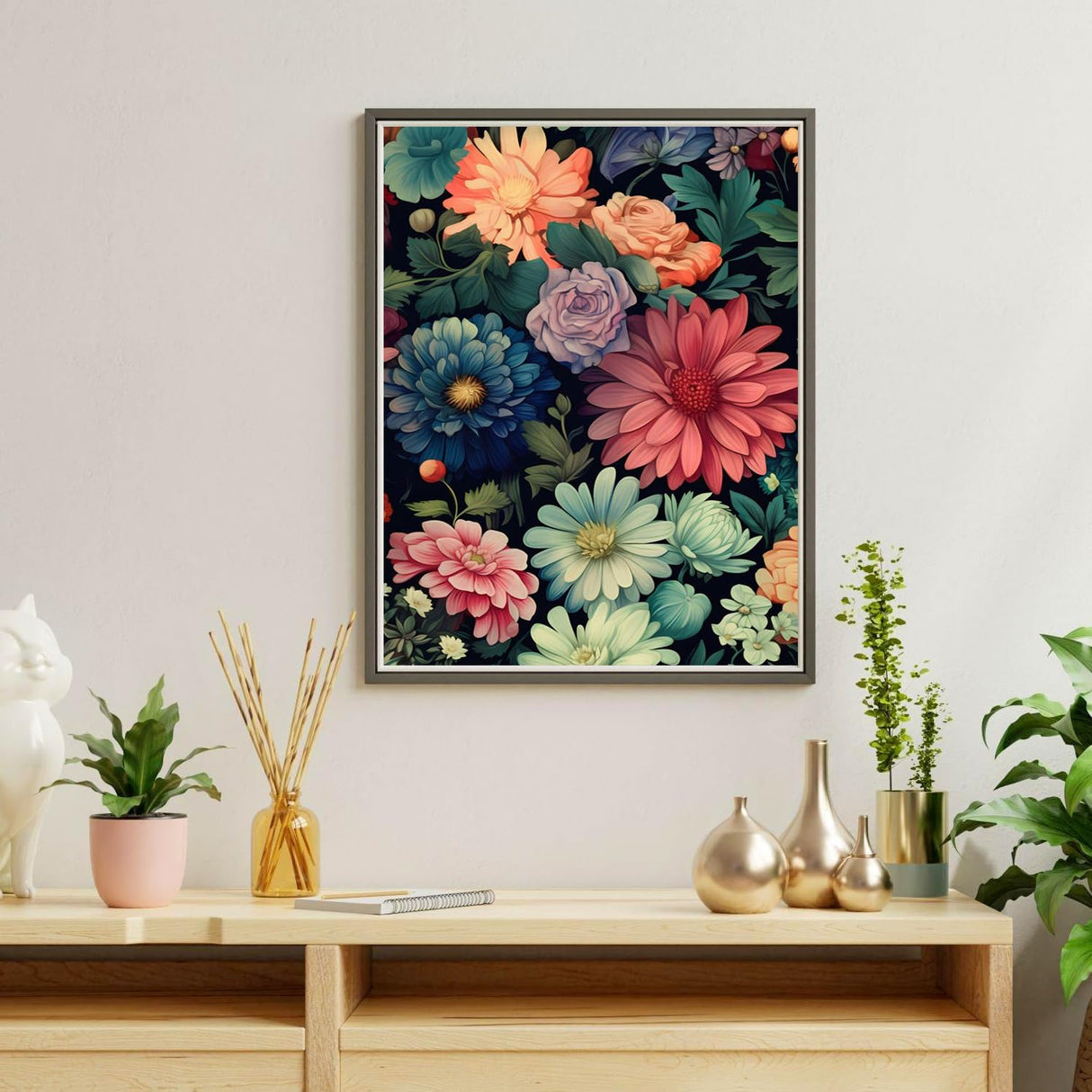 Ausanrl Flower Diamond Painting for Adults - Beginner-Friendly Flower Plant Gem Art Kit for Home Wall Decor, 12x16inch Ausanrl