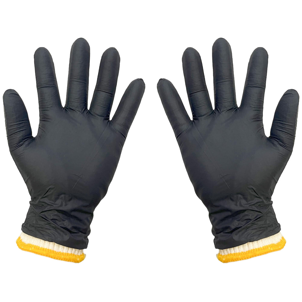 FayLongSky Disposable BBQ Gloves, 100 Count Nitrile Gloves & 4 Cotton Glove Liners, Powder-Free Latex-Free (Large) FayLongSky