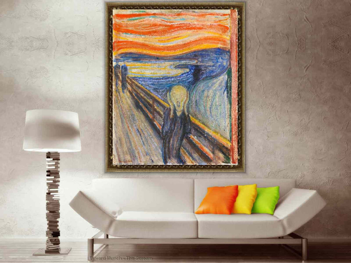 ZZMQ DIY 5D The Scream by Edvard Munch Diamond Painting Kits for Adults and Kids,Full Drill Diamond Art Red Mills