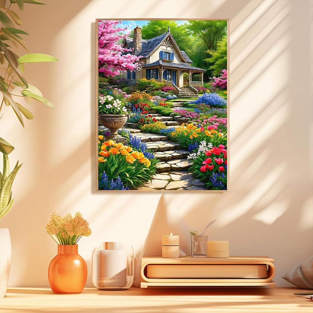 Arttoplus Landscape Paint by Numbers Kit for Adults-Garden Paint by Numbers Kits for Adults Canvas,Landscape Adult Painting by Numbers for Gift Home Wall Decor(16x20inch) Arttoplus