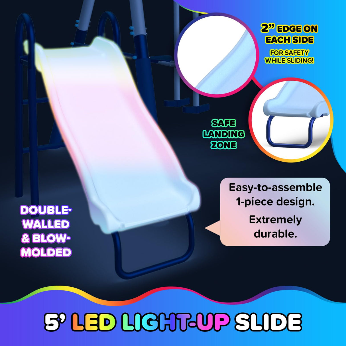 Sportspower Arcadia Star Burst Swing Set: Outdoor Heavy-Duty Metal Playset for Kids Aged 3-8 with LED Light Up Slide, Swings & Trapeze Sportspower