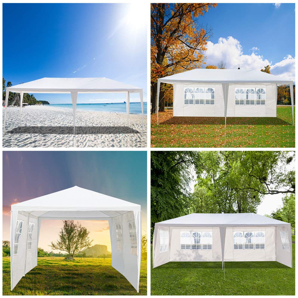 Simply-Me 10' x 20' Outdoor Canopy Waterproof Gazebo Party Wedding Tent,Sunshade Shelter Canopy Gazebo with 4 Removable Sidewalls,White Simply-Me