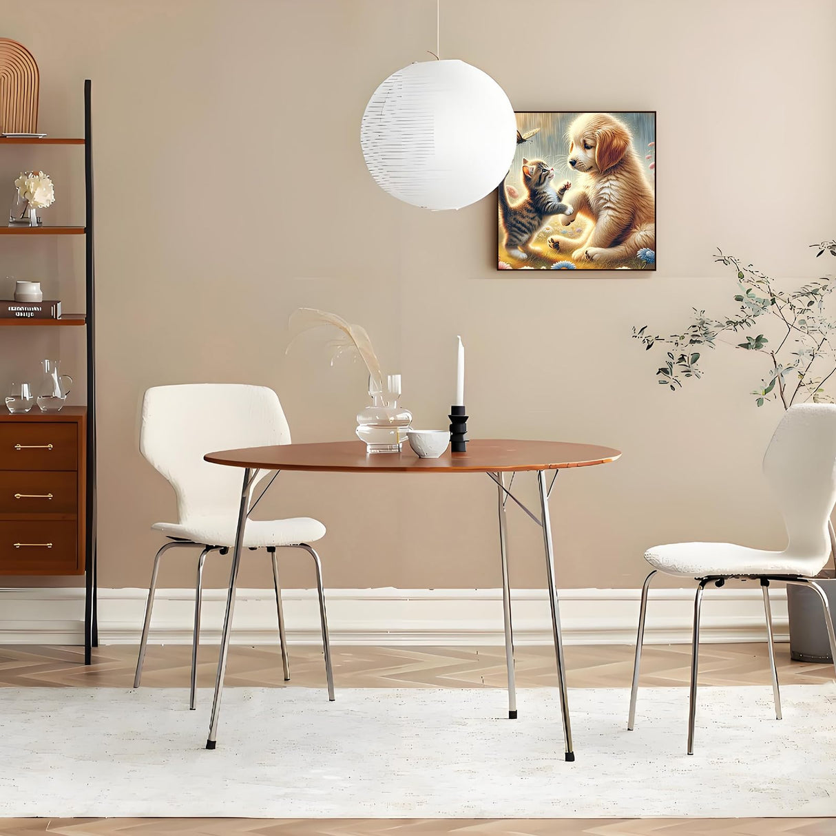 Diamond Painting Kits for Adults, Cute Dog and Cat Diamond Art Kits for Adults Beginner, DIY Full Drill Animal Diamond Dots Paintings with Gem Art and Crafts for Adult Home Decor 11.8x11.8 in Shouruihua