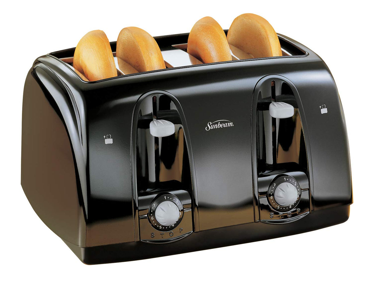 Sunbeam Wide Slot 4-Slice Toaster, Black (003911-100-000) Sunbeam