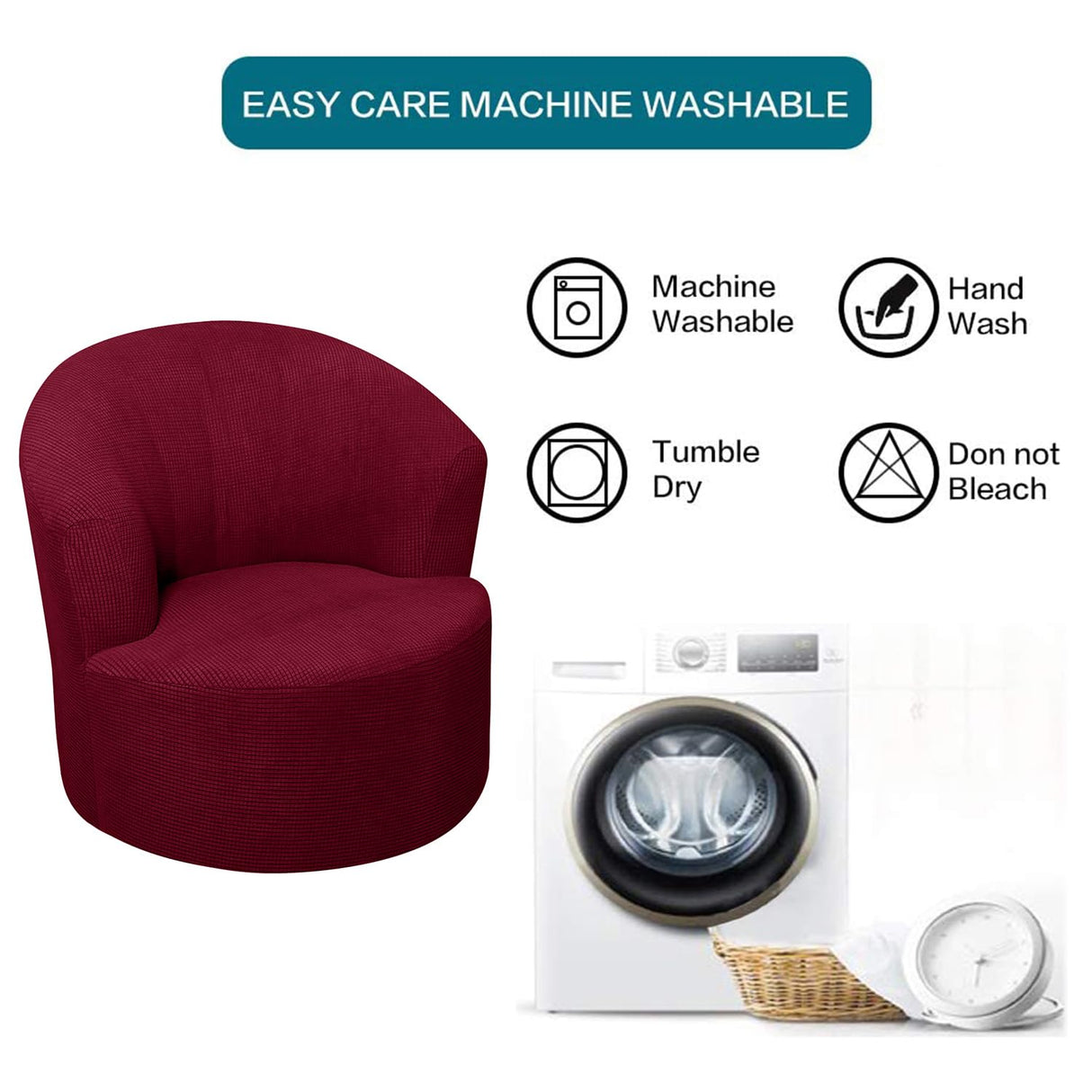 SZJIAHTM Round Club Swivel Barrel Chair Cover Modern Accent Round Club Armchair Slipcover Soft Stretch Chair Covers for Living Room SZJIAHTM