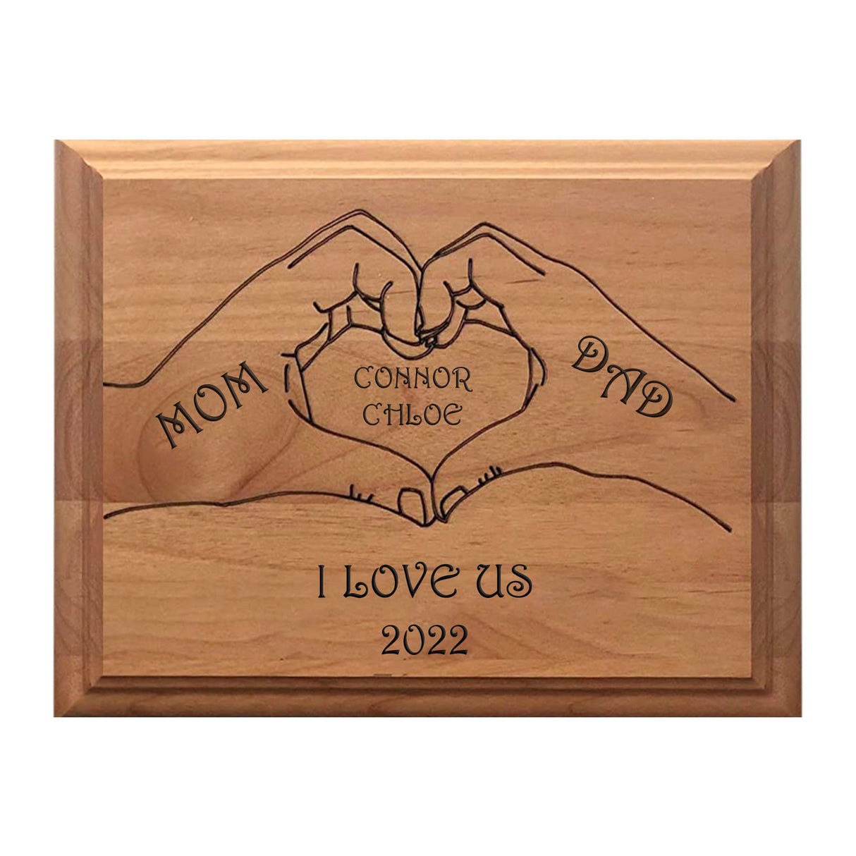 CHEERZEER CUSTOMIZE Family Wood Plaque With Heart - Custom Wood Gift for Christmas Family Mom Grandma, Christmas Wall Sign CHEERZEER CUSTOMIZE