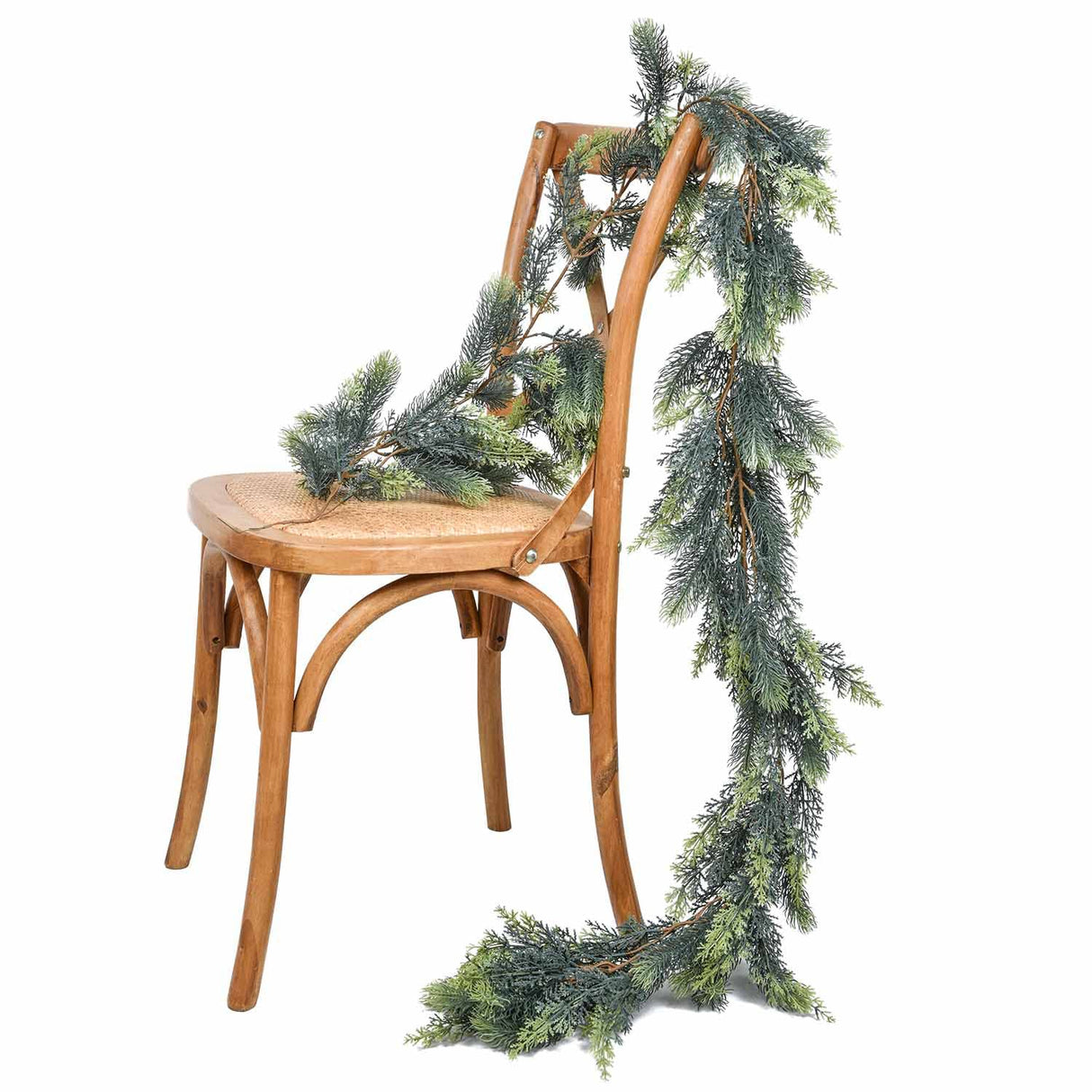 Artiflr 6 Feet Artificial Christmas Pine Garland, Winter Greenery Garland for Holiday Season Mantel Fireplace Table Runner Centerpiece Decoration Artiflr
