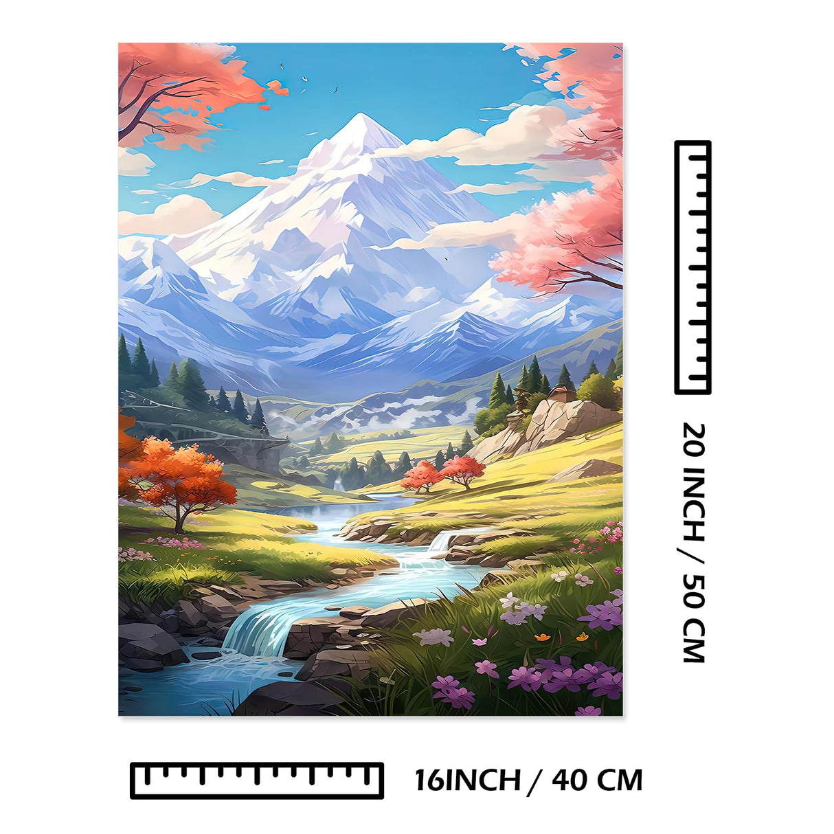 EFOTIML Paint by Numbers Kit for Adults Beginners & Kids Ages 8-12,2 Pack 16x20 inches Canvas for Painting Kits for Adults in Colorful Box(Without Frame)-Snow Mountain and Lake(2PCS) EFOTIML