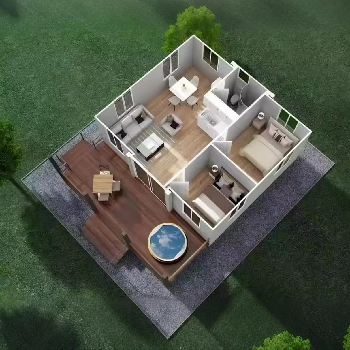 prefab Tiny Homes for Sale prefab Tiny Houses to Live in for Adults, 20FT Expandable Mobile Modular Container with 1 Bedroom, Compact Kitchen, Private Bath, Perfect for Residential or Vacation use Generic