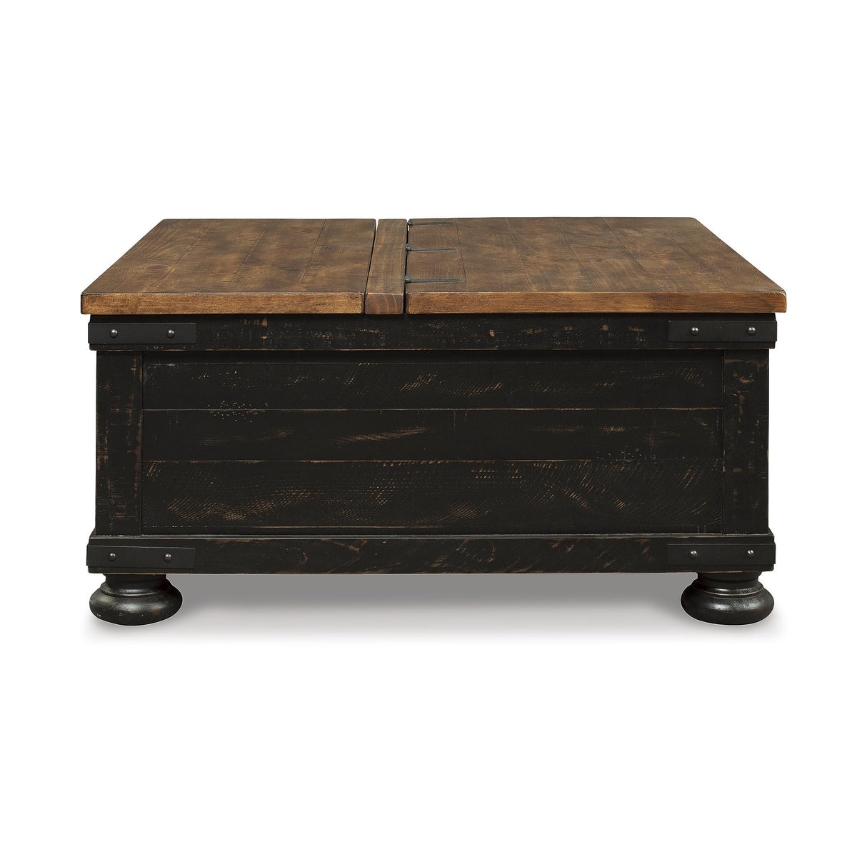 Signature Design by Ashley Valebeck Farmhouse Lift Top Coffee Table with Storage, Distressed Brown & Black Finish Signature Design by Ashley