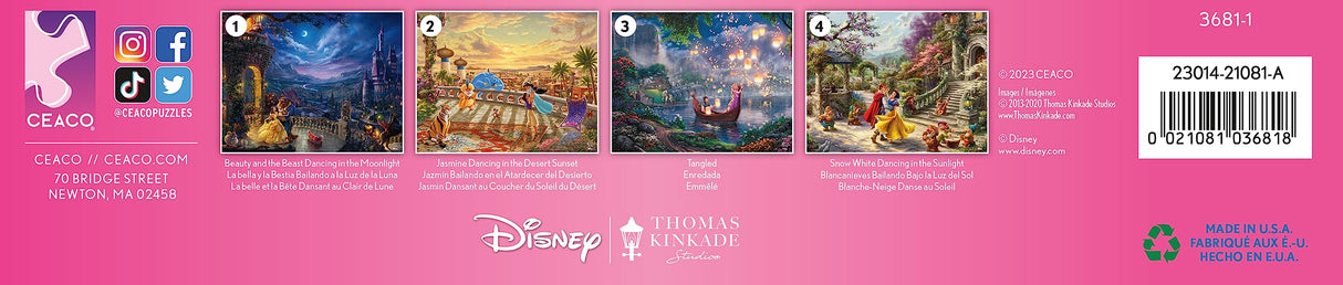Ceaco - 4 in 1 Multipack - Disney - Thomas Kinkade - (4) 500 Piece Jigsaw Puzzles Ceaco