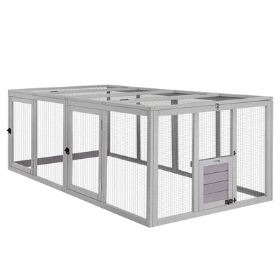 Aivituvin Chicken Coop Run Extension Rabbit Enclosure Outdoor Duck Playpen 20.73 ft²