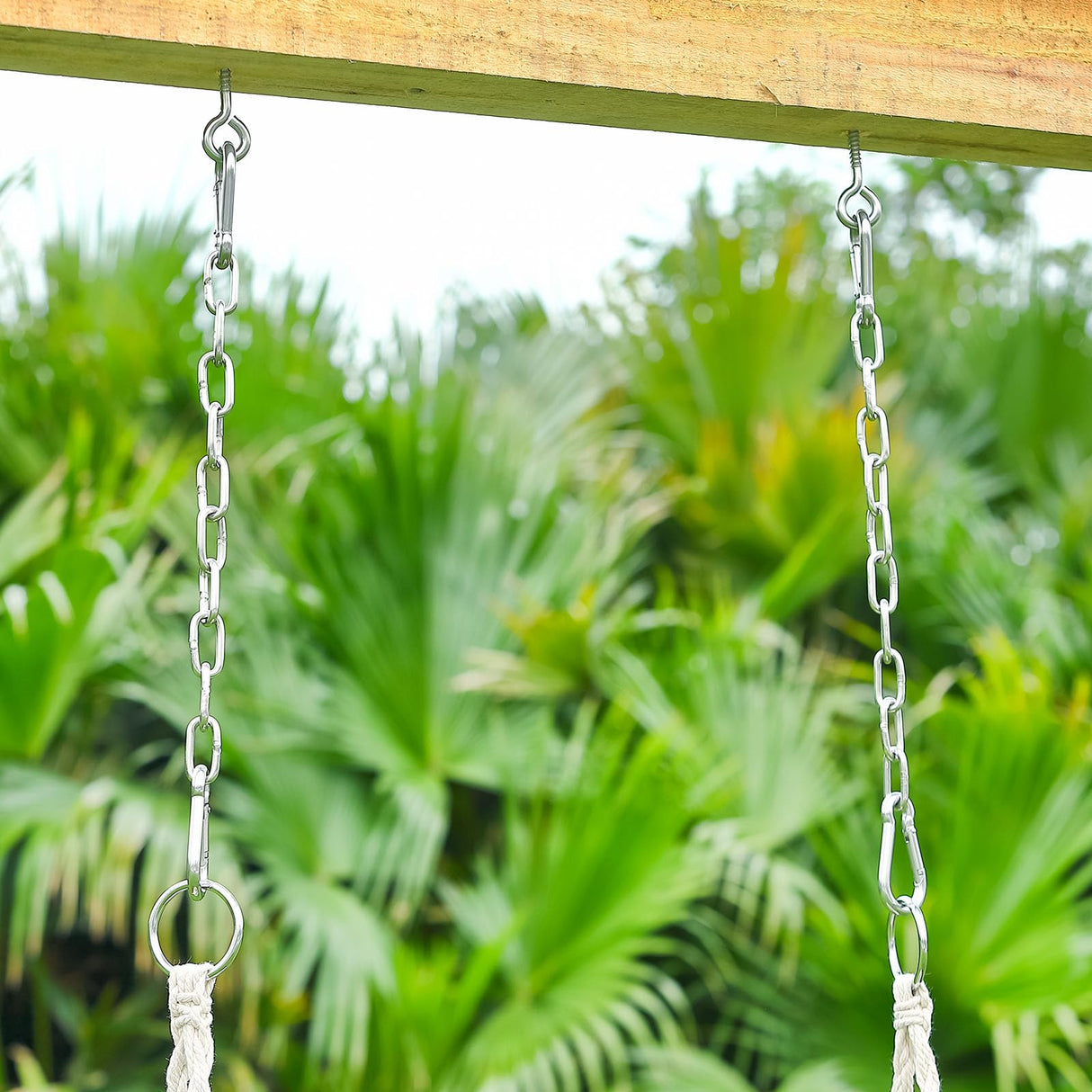 CCYODECO Hammock Swing Hanging Kit with Chains, Hammock Chains and Hooks, 2 Eye Hook & 4 Carabiner & 2 Extension Chain, 450 Lbs Capacity CCYODECO