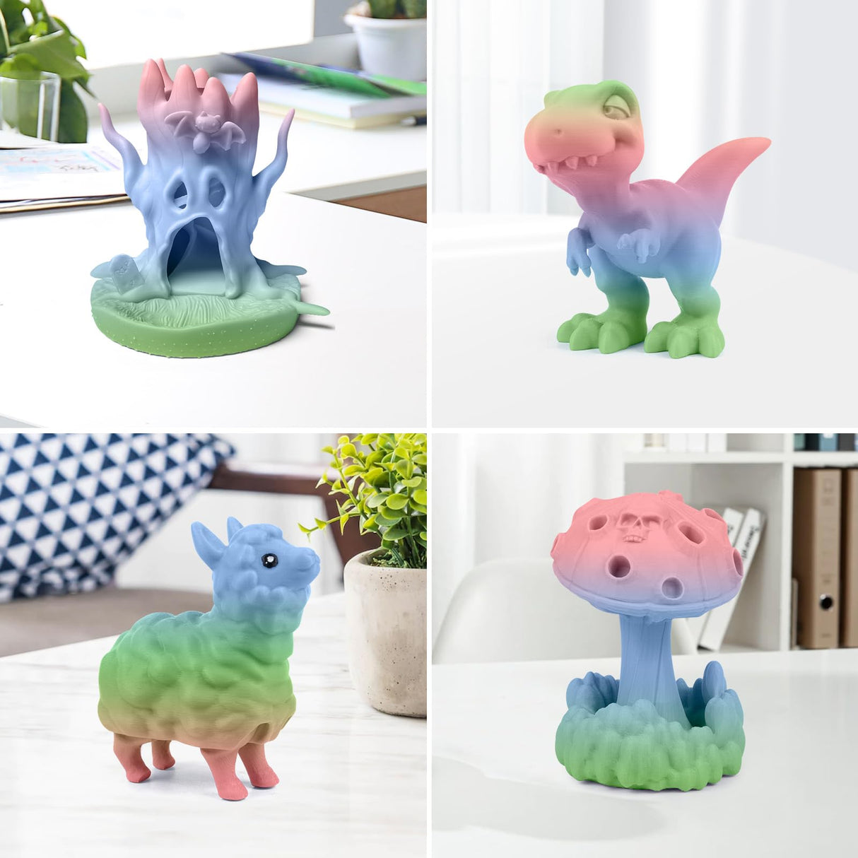 iSANMATE Rainbow PLA Filament 1.75mm, 3D Printer Filament Matte Color Changing PLA, Pink Green Blue Multicolor Filament, Fast Color Change 3D Printing Filament, 1KG iSANMATE