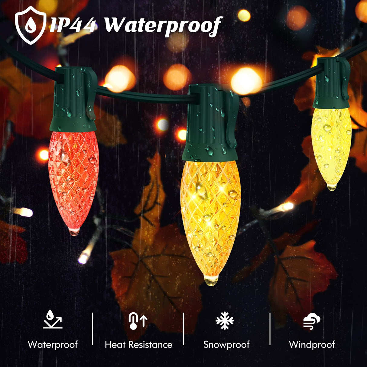 Brightever Commercial 500 FT C9 Christmas LED Lights String Outdoor, E17 Christmas Light Sockets Set Spool, C9 Sockets Patio String Lights C9 Strands - 12 Spacing Intermediate Base Green Wire Brightever