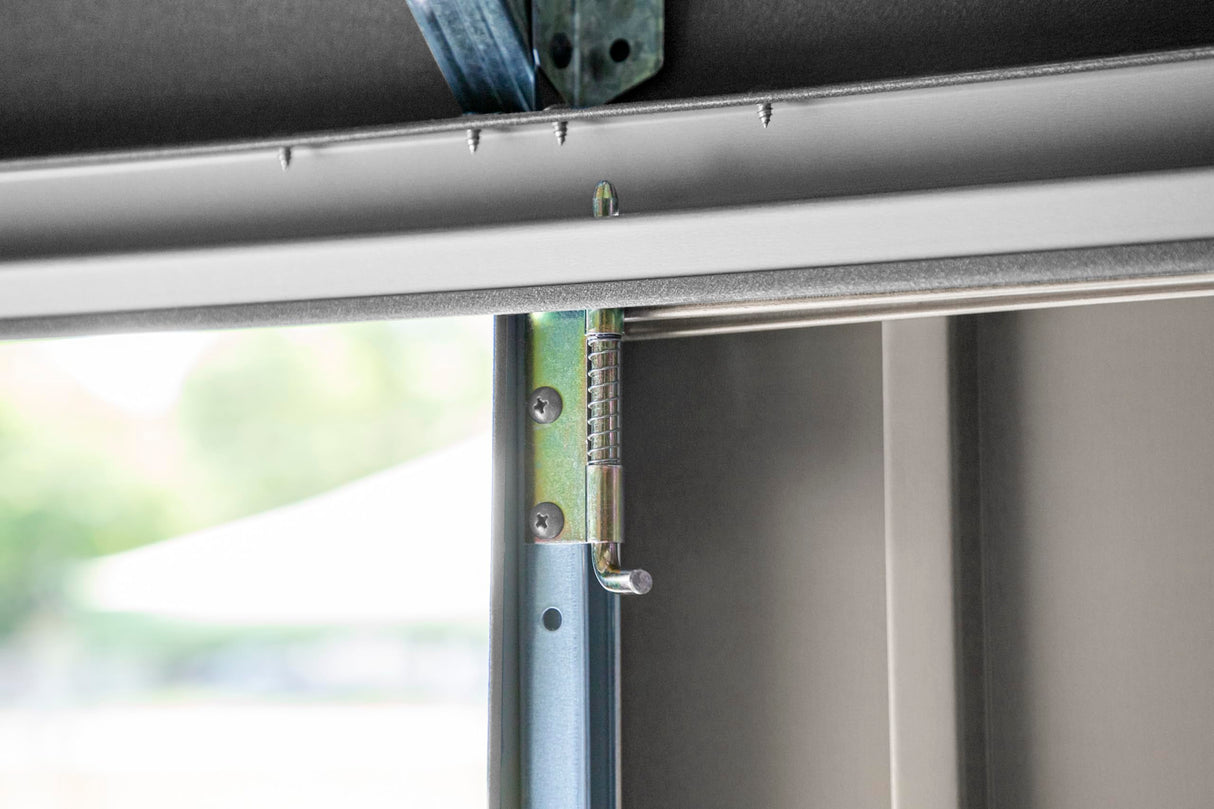 Arrow Shed Elite 10' x 12' Tall Outdoor Steel Storage Shed with High Gable and Lockable Doors Storage Building, Cool Grey Arrow