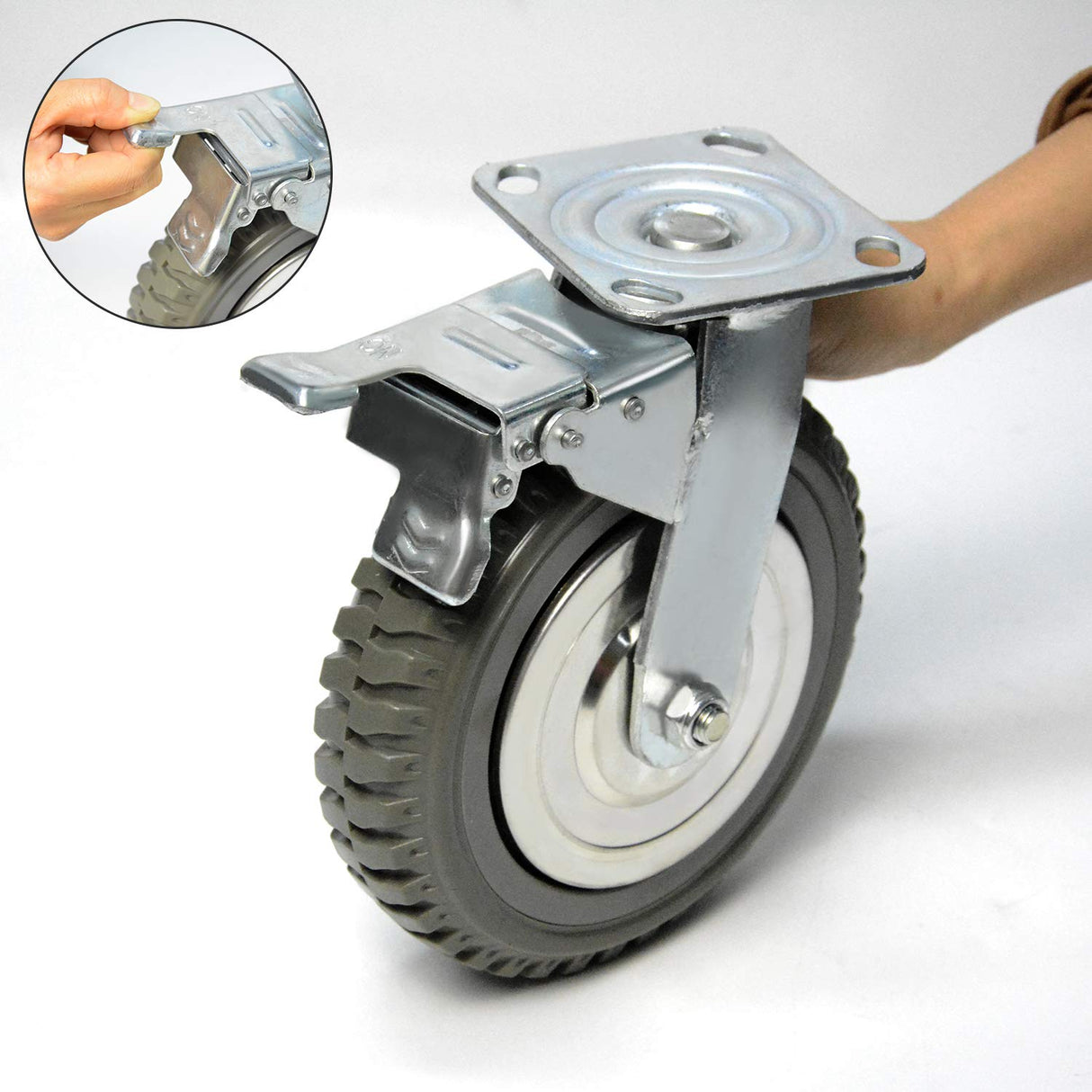 Nisorpa 4 Pack Heavy Duty Plate Casters Set 6 inch Swivel Wheel with Brake Anti-Skid 360 Degree Ball Bearing Castor Wheels(All Swivel,2PCS with Brake 2PCS Without) Nisorpa