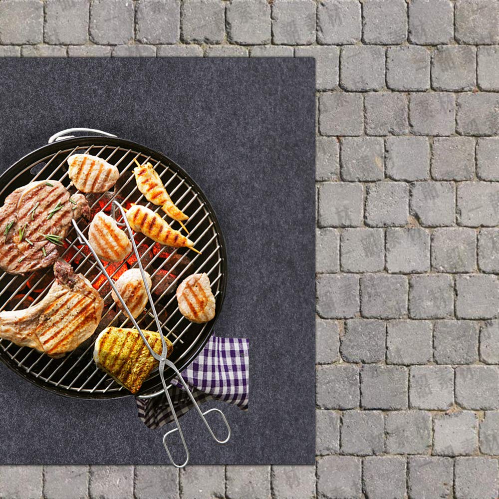 Gas Grill Mat,BBQ Grilling Gear for Gas/Absorbent Grill Pad Lightweight Washable Floor Mat to Protect Decks and Patios from Grease Splatter,Against Damage and Oil Stains(36”×47“) Sszhen