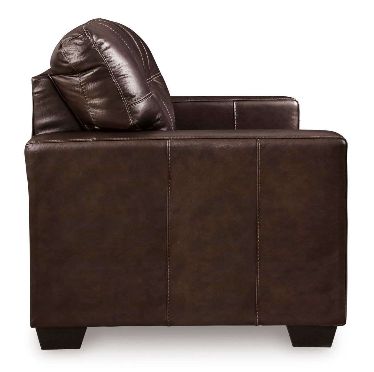 Signature Design by Ashley Santorine Transitional Tufted Leather Match Loveseat, Dark Brown Signature Design by Ashley