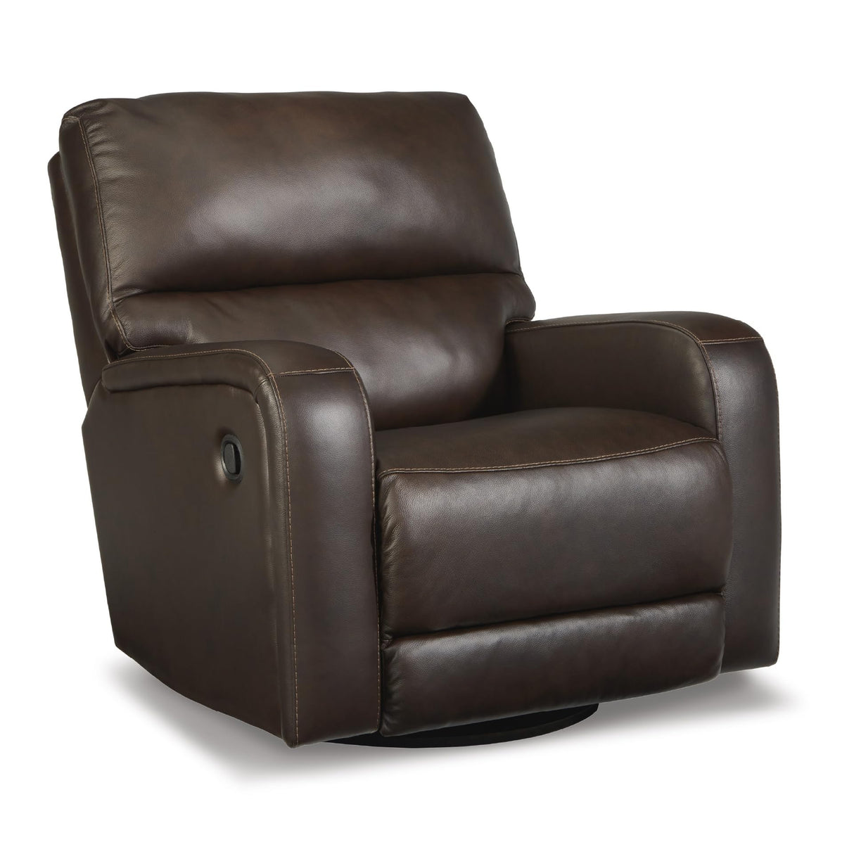 Signature Design by Ashley Emberla Contemporary Leather Match Manual Swivel Glider Rocker Recliner, Dark Brown Signature Design by Ashley