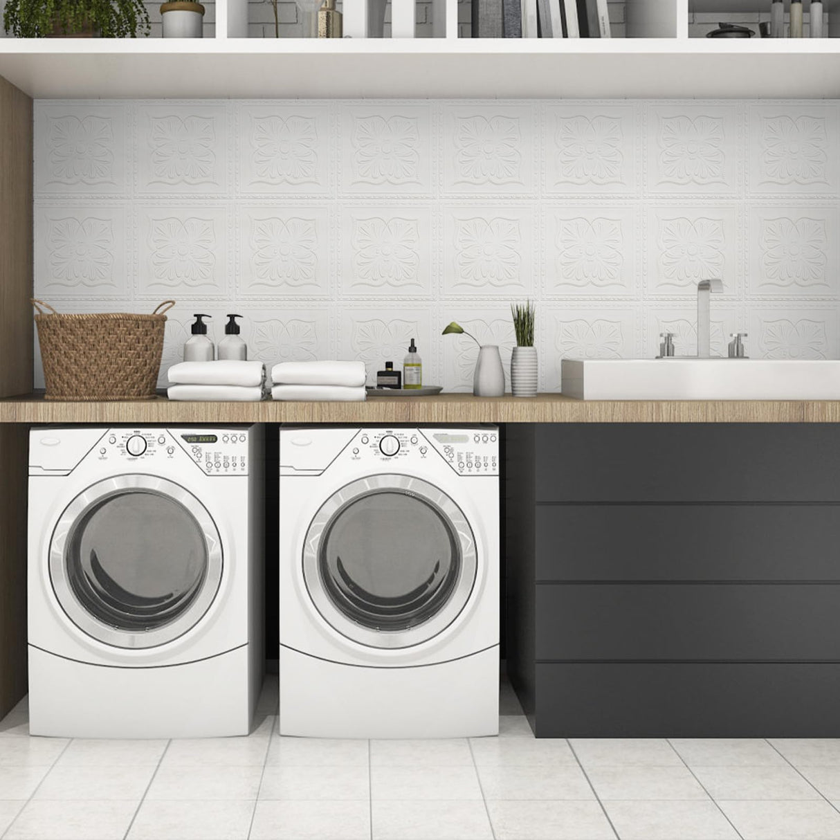 Ceiling Tiles, Ceiling Tiles Peel and Stick Foam, 32 Pcs, Covered 42 Sq.Ft, 3D Wall Panels Peel and Stick, Easy to Install and Cut for Ceiling and Interior Wall Decor, Plain WhiteοΌ13.8 x 13.8 inchοΌ Dureidos