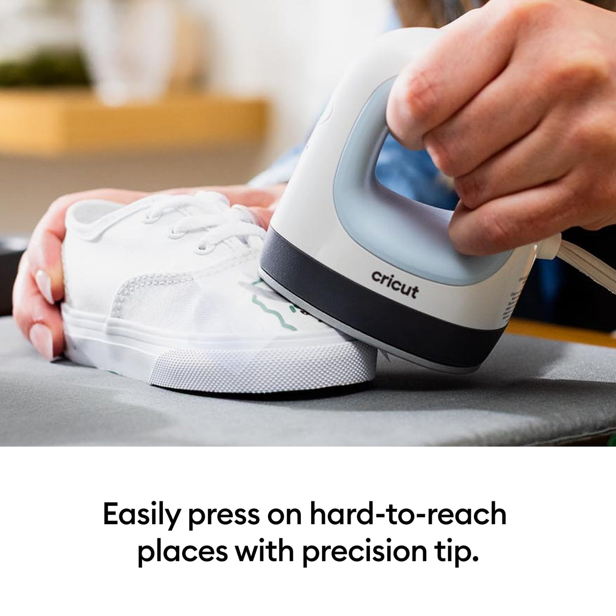 Cricut EasyPress Mini Heat Press - for Pressing Small Objects Like Shoes, Stuffed Animals, Hats & More - 3 Heat Settings & Precision Tip - Ceramic-Coated Heat Plate - Compact & Lightweight - Zen Blue Cricut