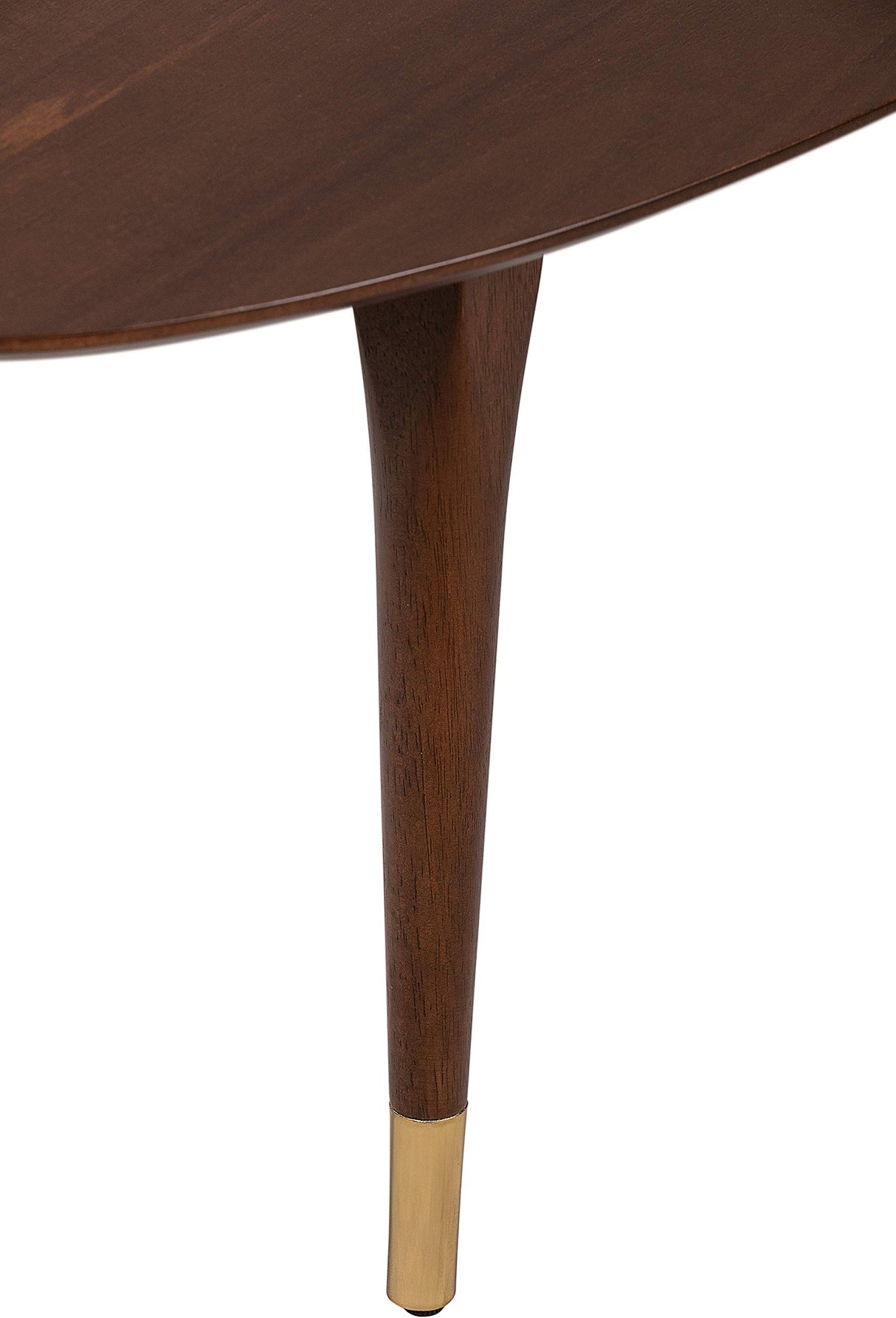 Elle Decor Clemintine Mid-Century Modern Living Room Furniture Collection, Oval Coffee Table, Walnut Brown Elle Decor