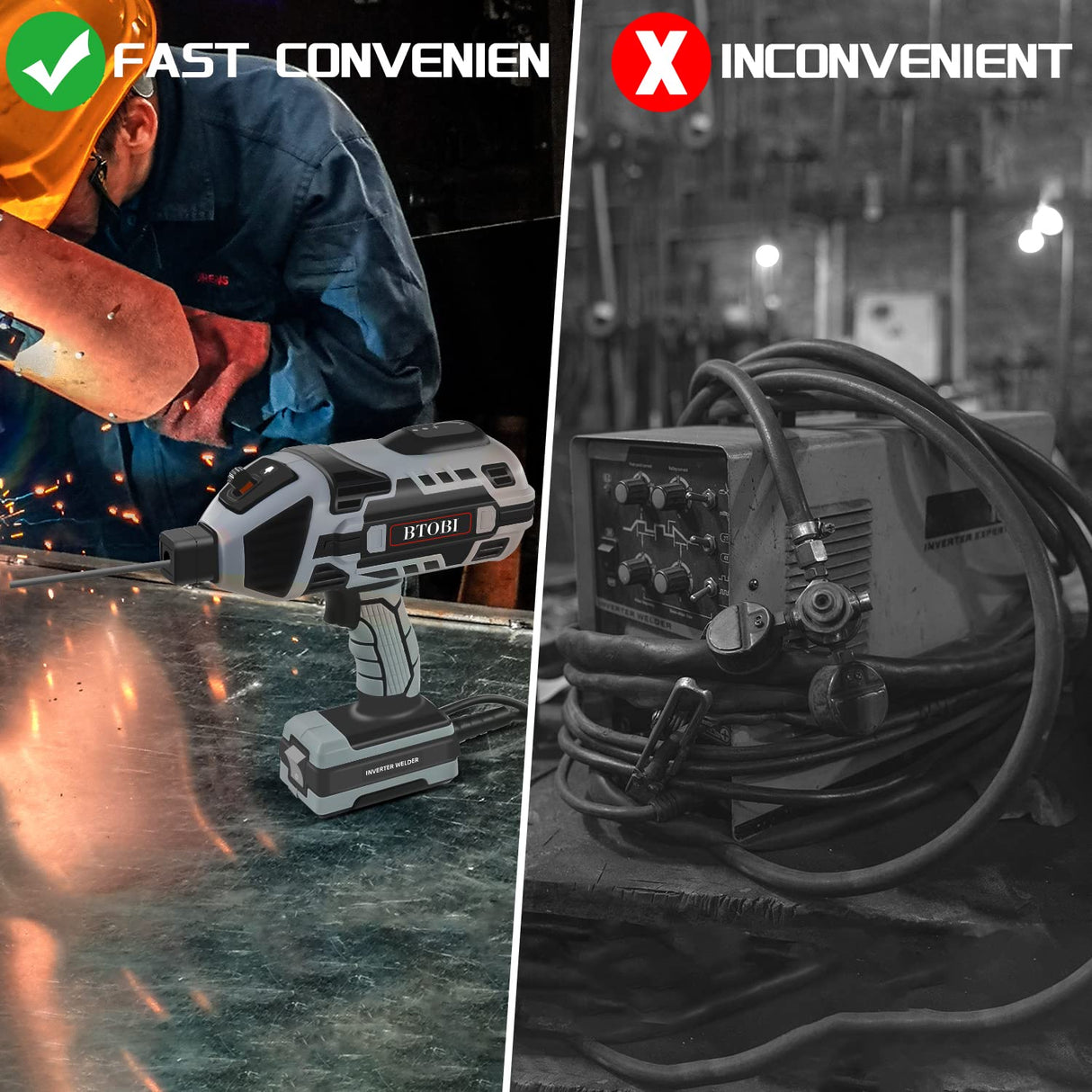 Welding Machine,Portable ARC Welder Machine Gun,IGBT Standing Handheld Welding Machine, 6 variable current adjustment,suitable for 3/32"-1/8" Stick Welder,BTOBI 110V Welder Machine Kit… BTOBI