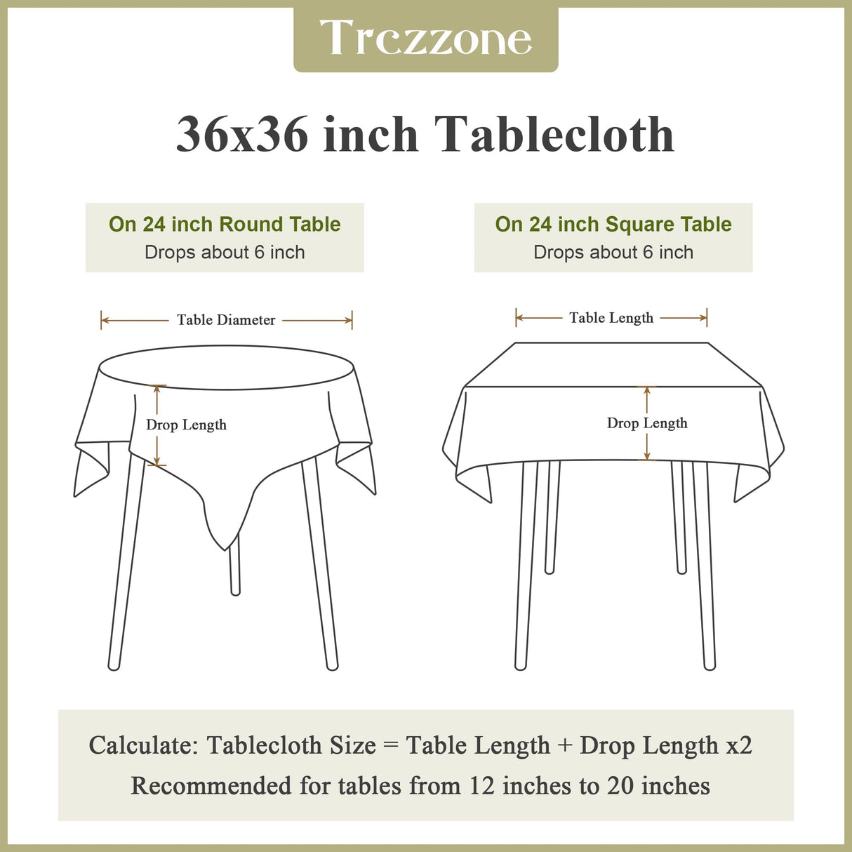 Faux Linen Small Square Tablecloth Farmhouse Waterproof Neutral Table Cloth Washable Table Cover for Indoor Outdoor Home Kitchen Dinning Room 36 x 36 Inch Trczzone