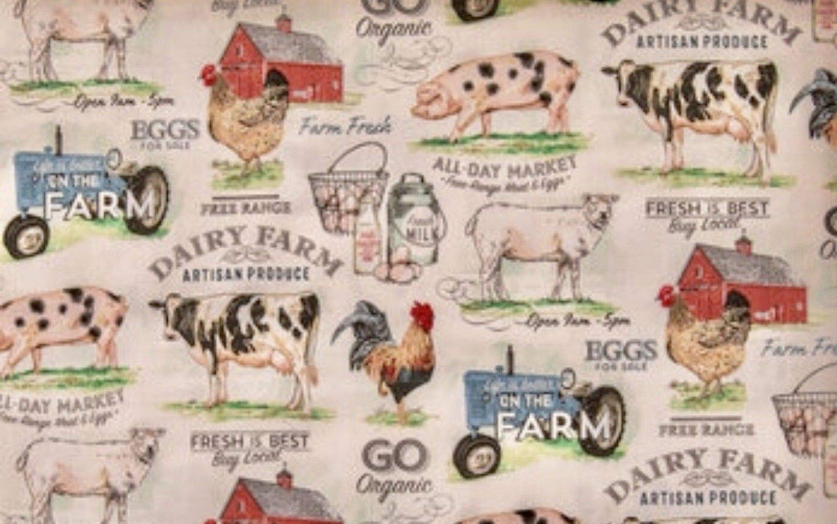 Farmhouse Valance Country Decor Dairy Farm Cow Topper Barn Wedding Decor Barn Pig Home Decor Cotton Window Treatment 43W x 14L Home LIving Curtain Gift Idea Housewarming Generic