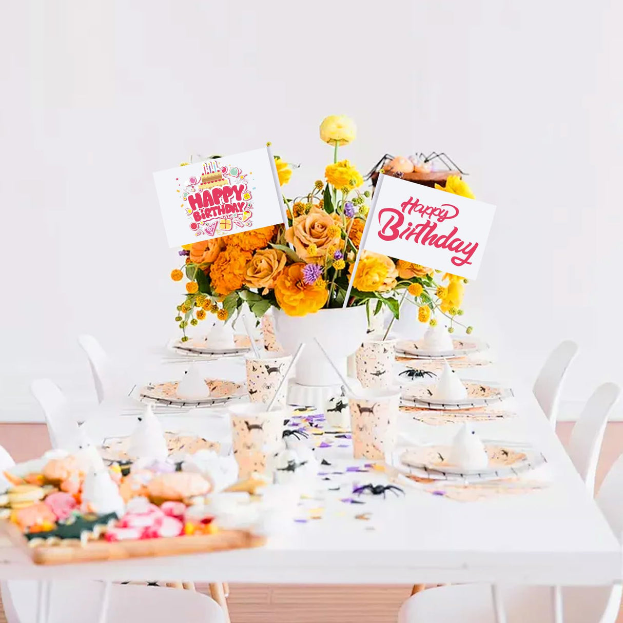 Hyuetrsa 200 Pcs Solid White Blank Sublimation Flags Small Hand Held Sublimation Flags, Mini White DIY Graffiti Flags on Stick,Party Decorations for Parades Birthday Wedding Events Celebration Hyuetrsa