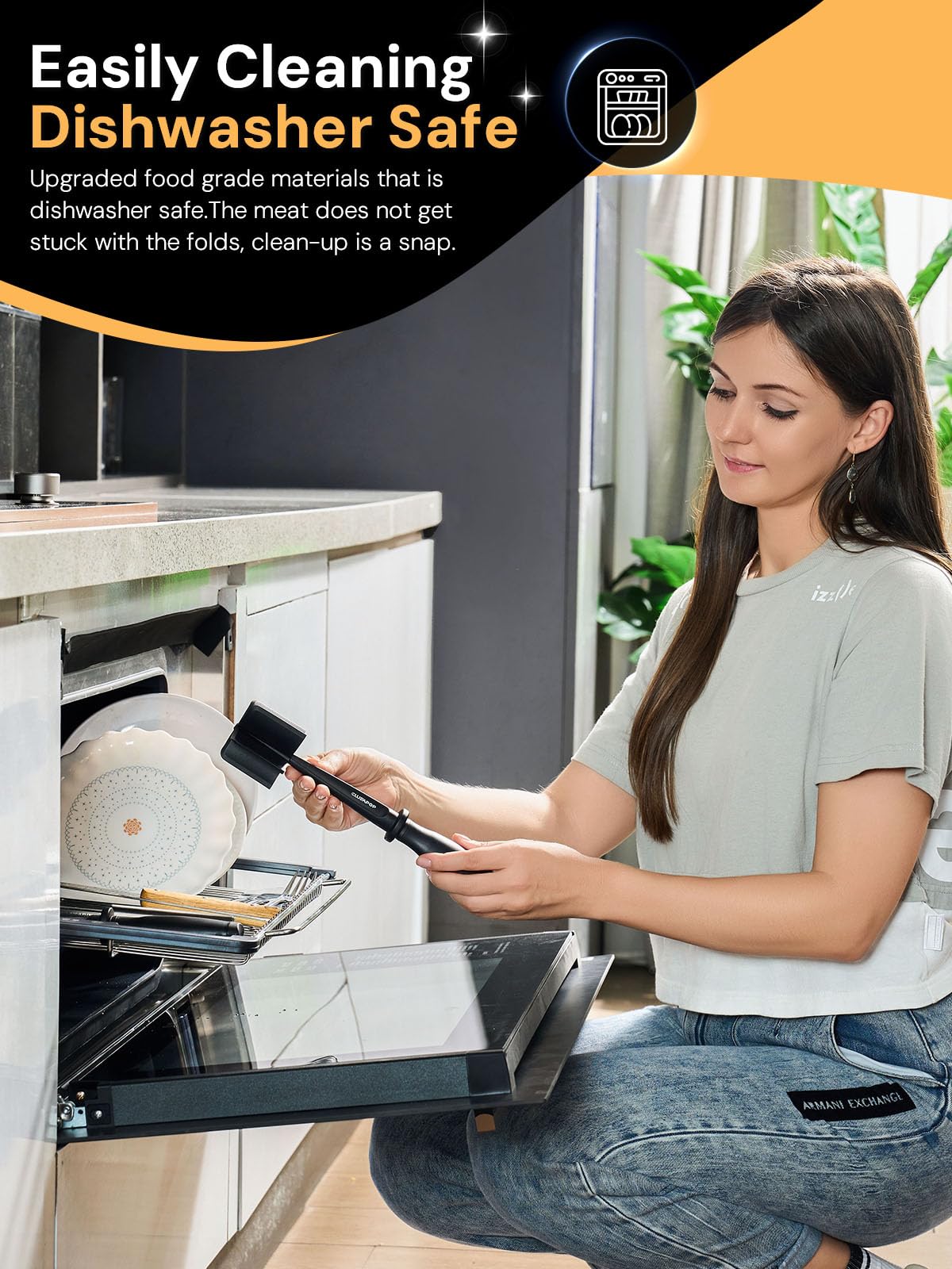 Meat Chopper, Hamburger Smasher Tool, Ground Beef Chopper Tool and Premium Heat Resistant Masher, Ground Turkey and More, Nylon Ground Beef Chopper Tool and Meat Fork, Non Stick Mix Chopper CLUEAPOP