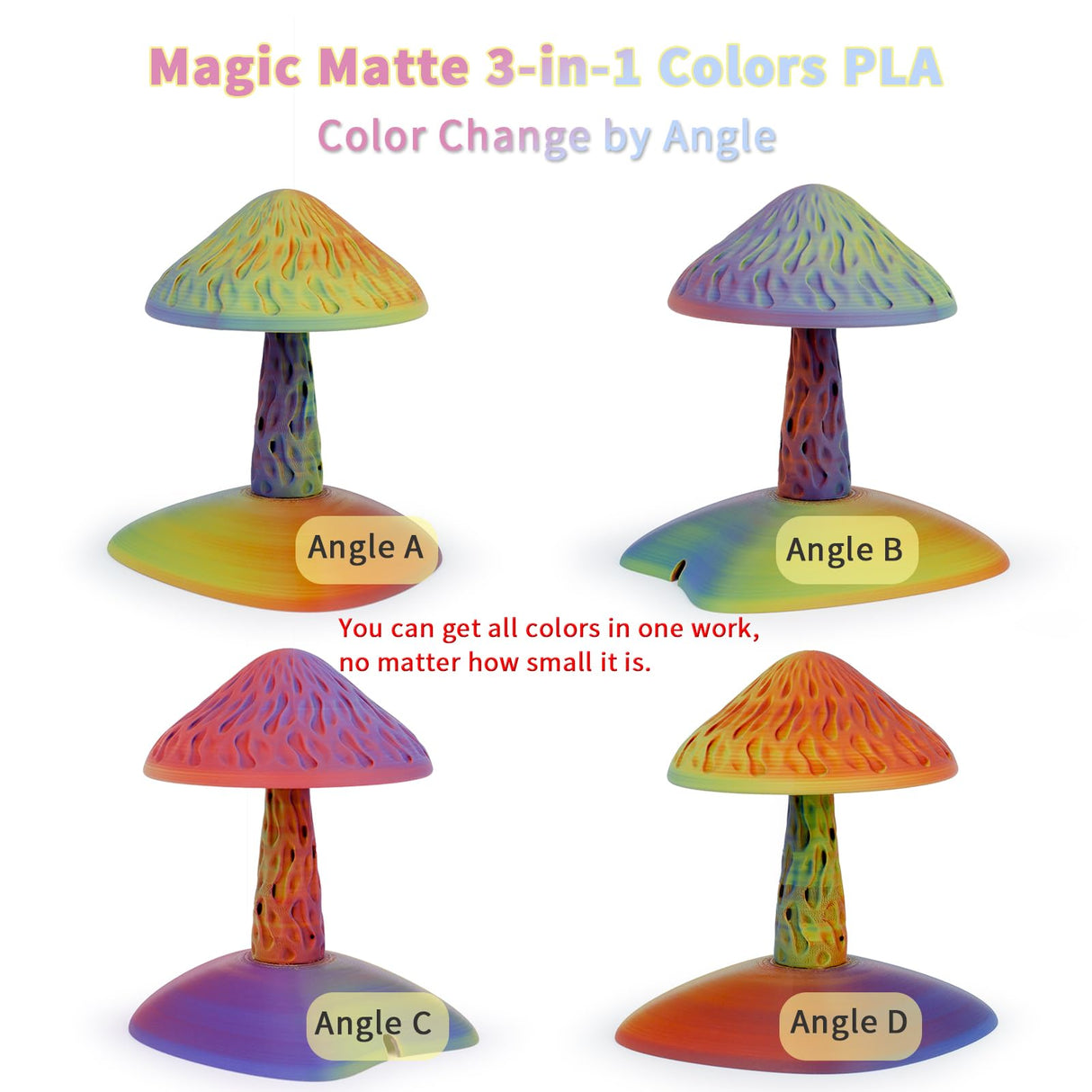 ZIRO Matte 3-in-1 Color Change PLA Filament 1.75mm, Magic Discoloration 3D Printer Filament, Different Color Coextrusion Chrome 3D Material, Fit Most FDM 3D Printers,1KG/2.2lb Spool, Neon ZIRO