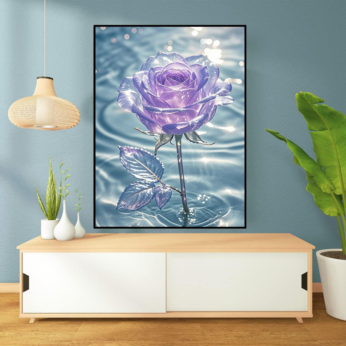 Axquilon Rose Diamond Art Kits for Adults - Diamond Painting Kits for Adults Beginner, DIY 5D Full Drill Gem Art for Home Wall Decor 12x16 inch Axquilon