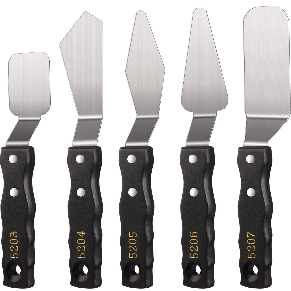 5 Pieces Large Painting Knife Set Pallet Knife Set Scraper Stainless Steel Spatula Palette Oil Painting Accessories Tools for Color Mixing Acrylic Mixing Supplies Honoson