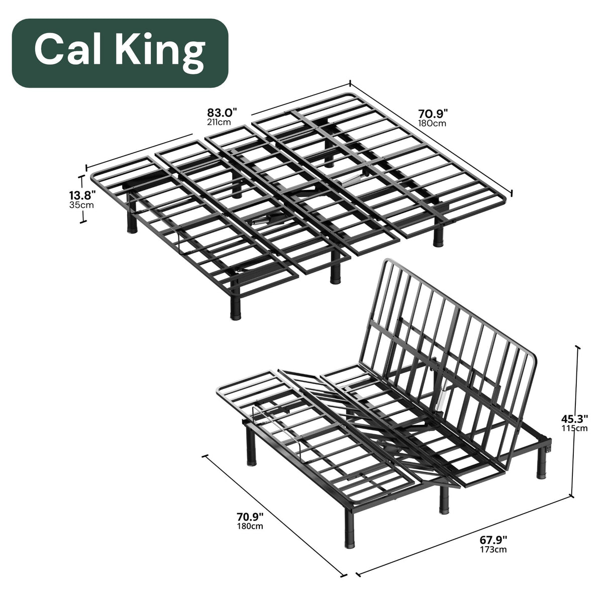 SunsGrove California King Adjustable Bed Frame with Wireless Remote, Zero Gravity, Head & Foot Incline, Anti-Snore, Memory Presets, Quiet Motor, Electric Bed with Adjustable Leg Heights SunsGrove