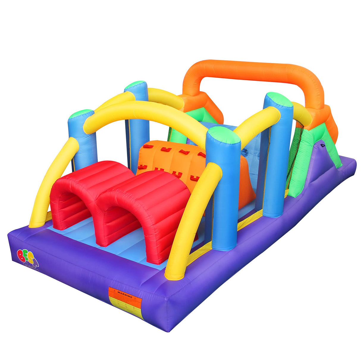 BESTPARTY Inflatable Obstacle Course Bounce House Castle with Large Slides Bounce Area and Obstacles Inflatable Bouncer House Jumper with Blower BESTPARTY
