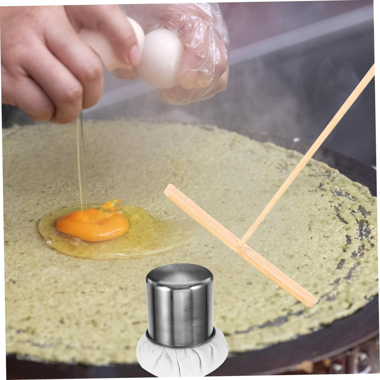 OFFSCH Stainless Steel Oil Brush for Pancakes Pancake Grease Brush Crepe Spreader Multipurpose Kitchen Tool OFFSCH