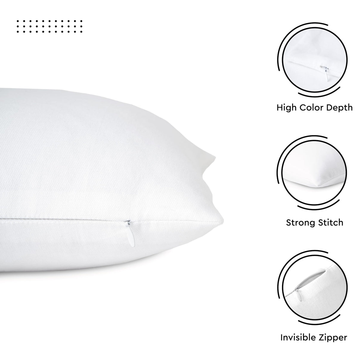 Cotton Canvas Throw Pillow Covers by Encasa Pack of 2 White 12"x12" No Insert with Hidden Zipper | Decorative Cushion Covers for Fall, Halloween, Thanksgiving, Christmas Encasa XO