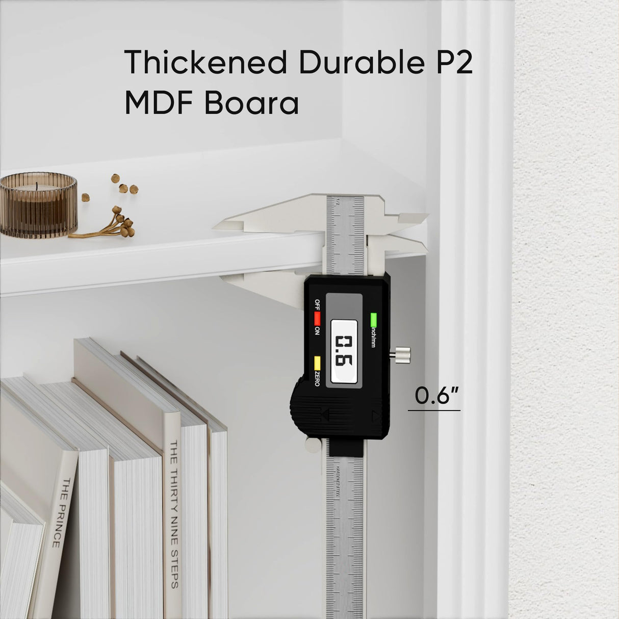 Furniwell 72" White 5-Shelf Tall Bookcase with Modern Design and Large Storage Capacity Furniwell