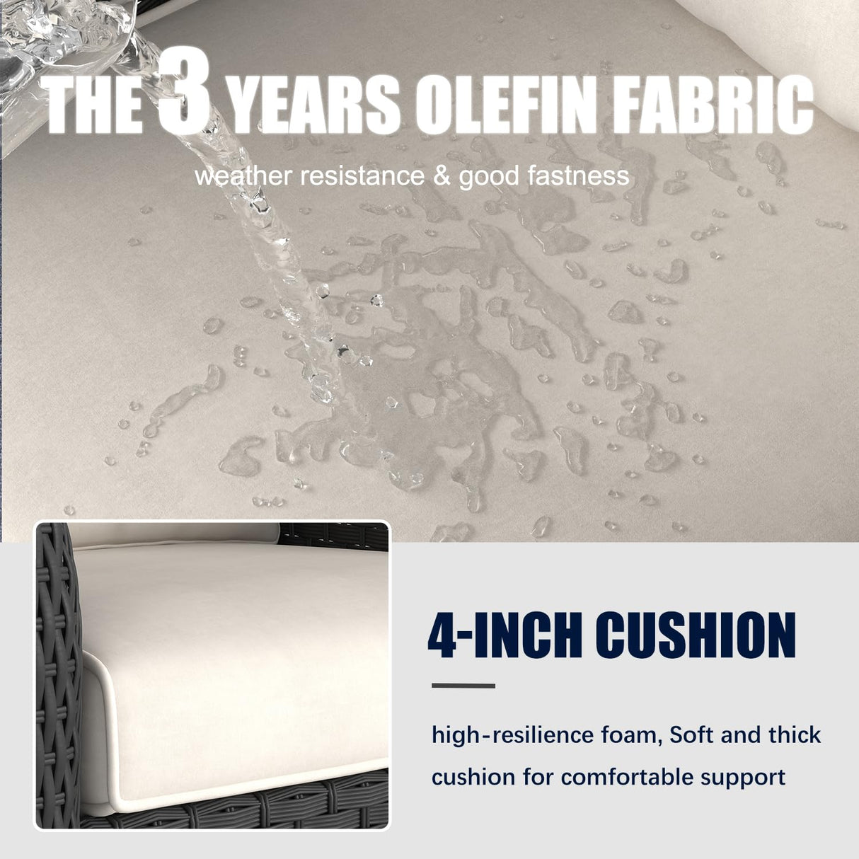 LayinSun 9 Pieces Outdoor Patio Furniture Set, Rattan Wicker Sectional Swivel Rocker Chairs Sets LayinSun