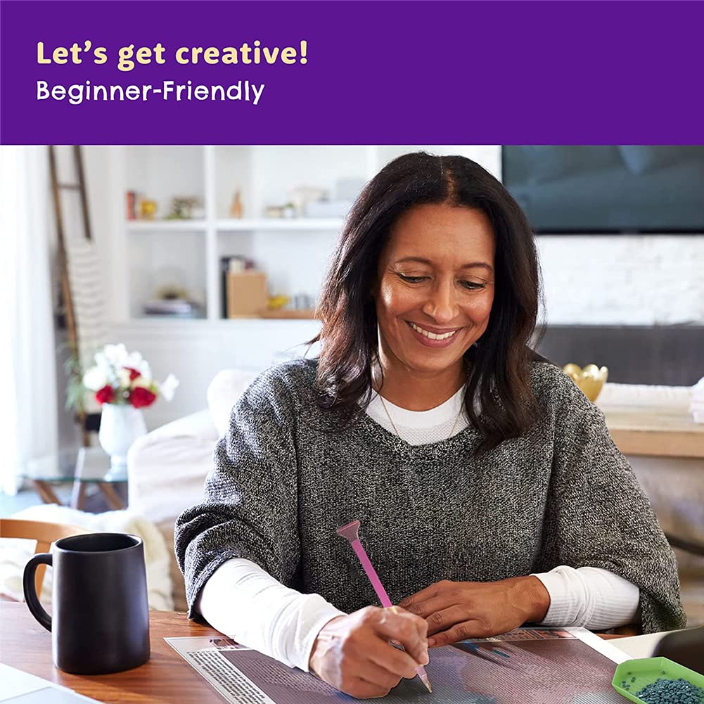 2-Piece DIY 5D Diamond Art Set for Adults or Children, Full Diamond Painting Set with the Theme of Girls Dancing with Stars and Girls in the Rain, Perfect Art Crafts for Home Wall Decoration 12"x16" OFRKE