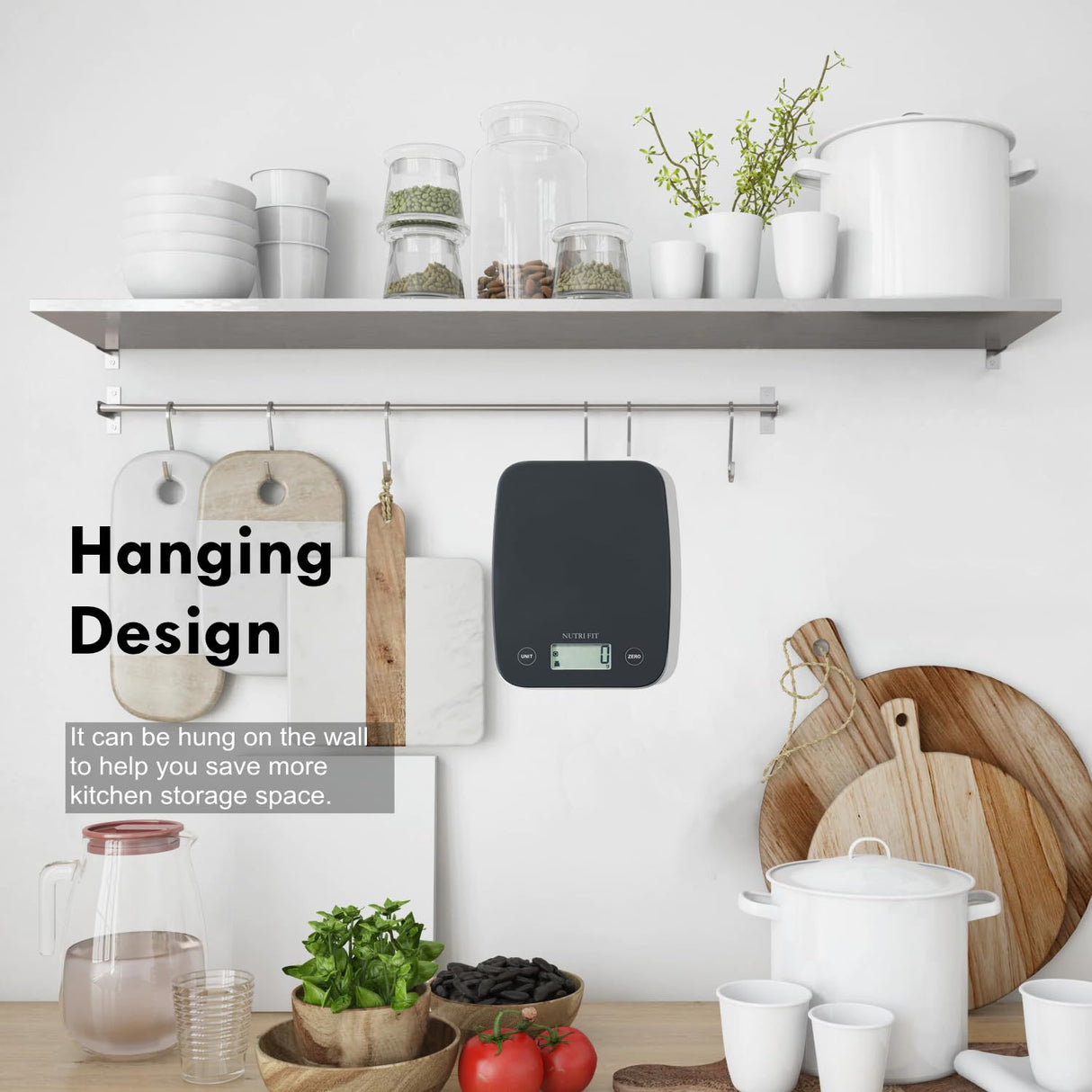 NUTRI FIT Digital Food Scale, 11lb Kitchen Scale Digital Weight, Cooking Scale for Food Ounces and Grams, 4 Units with 0.1oz/1g Precision, LCD Display with Tare Function NUTRI FIT